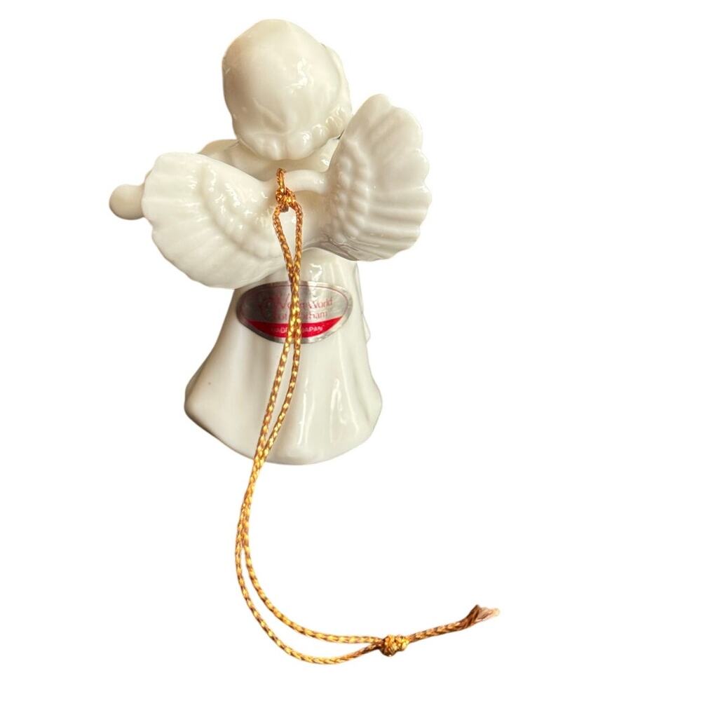 Giftworld Of Gorham Made In Japan Porcelain White Angel Christmas Holiday Violin - Picture 2 of 6